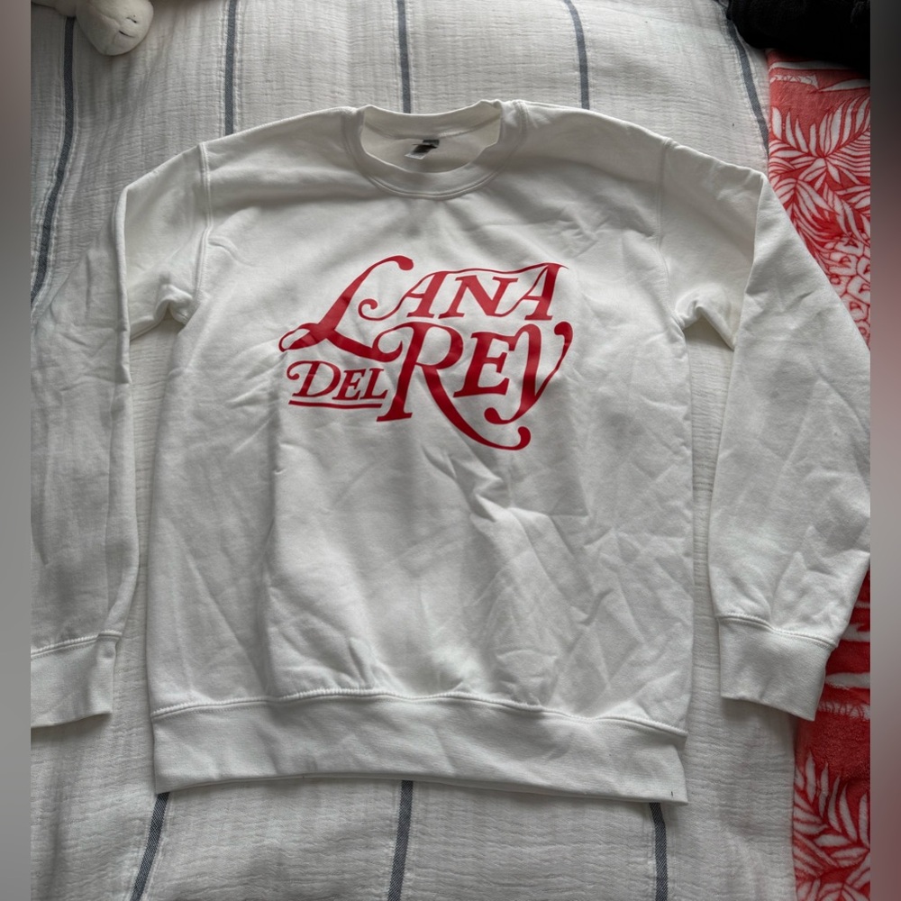 White Lana Del Rey Crewneck Sweatshirt
